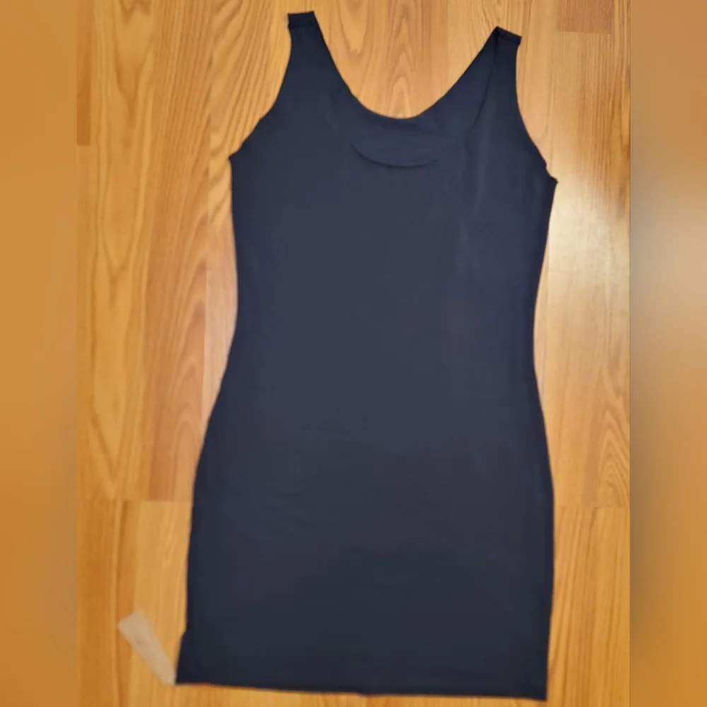 NWT SKIMS Sleep Cotton Jersey Mini Dress Nightgown Scoop Neck Sz Lrg Soot/Black - Picture 6 of 16